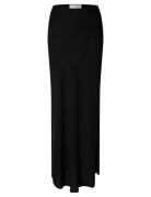 Slfviva-Lena Hw Ankle Sun Skirt Skirts Maxi Skirts Black Selected