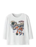 Nmmlincom Ls Nreg Top Box Tops T-shirts Long-sleeved T-Skjorte White N...