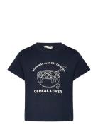 Short-Sleeved Printed T-Shirt Tops T-Kortærmet Skjorte Black Mango
