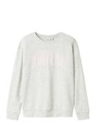 Nkfliona Nreg Sweat Bru Tops Sweatshirts & Hoodies Sweatshirts Grey Na...