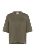 Sljina Logo Tee Tops T-shirts & Tops Short-sleeved Grey Soaked In Luxu...