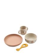 Vivi Printed Tableware Set Home Meal Time Dinner Sets Beige Liewood