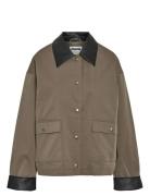 Nmnora Pu Collar Jacket Dd Outerwear Jackets Light-summer Jacket Brown...