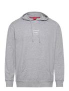 Laze Hoodie Tops Sweatshirts & Hoodies Hoodies Grey HUGO