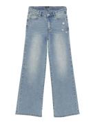 Wide Fit Eyelets Bottoms Jeans Wide Jeans Blue Indian Blue Jeans