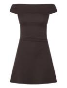 Short Strapless Dress Kort Kjole Brown Mango