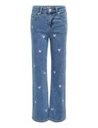 Kmgjuicy Wide Leg Heart Emb Jeans Noos Bottoms Jeans Wide Jeans Blue K...