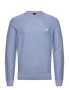 Anion_S Tops Knitwear Round Necks Blue BOSS