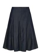 Pleated Denim Skirt Skirts Knee-length & Midi Skirts Navy Mango