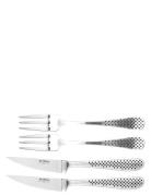 Steakkniv & Gaffel Sæt Home Tableware Cutlery Cutlery Set Silver GLOBA...