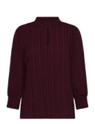 Fqgrsvalse-Blouse Tops Blouses Long-sleeved Burgundy FREE/QUENT
