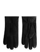 Milo Leather Glove Accessories Gloves Finger Gloves Black J. Lindeberg