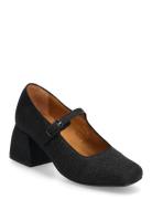 Shoes - Heel - With Buckle Sandal Med Hæl Black ANGULUS