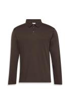 Ls Supima Cotton Solid Polo Tops Polos Long-sleeved Khaki Green Calvin...