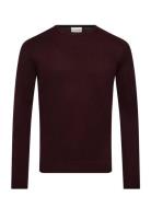 Bs Jupiter Regular Fit Knitwear Tops Knitwear Round Necks Burgundy Bru...