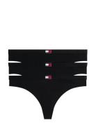 3 Pack Thong G-streng Undertøj Black Tommy Hilfiger