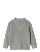 Nmmnesolle Ls Knit Tops Knitwear Pullovers Grey Name It