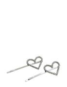 Hearts Hair Pin Silver 2 Pcs Accessories Hair Accessories Hair Pins Si...
