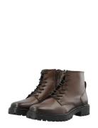 Biagina Lace Up Boot Smooth Leather Shoes Boots Ankle Boots Laced Boot...
