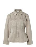 Joan Tailored Fitted Button Shirt Tops Shirts Long-sleeved Beige Malin...