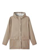 Nlndry10 Long Rain Jacket Fo Outerwear Rainwear Jackets Beige LMTD