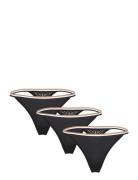 3Pack Thong_B Lace G-streng Undertøj Black BOSS
