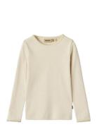 T-Shirt L/S Belis Tops T-shirts Long-sleeved T-Skjorte Cream Wheat