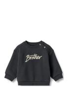 Sweatshirt L/S Sander Tops Sweatshirts & Hoodies Sweatshirts Navy Whea...