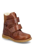 Boots - Flat - With Velcro Vinterstøvler Med Burrebånd Brown ANGULUS