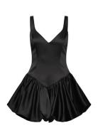 Oria Bubble Mini Dress Kort Kjole Black Bardot