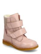 Boots - Flat - With Velcro Vinterstøvler Med Burrebånd Pink ANGULUS