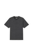 Cotton Jersey Stripe Frode Tee Tops T-Kortærmet Skjorte Black Mads Nør...