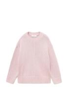 Long-Sleeve Knitted Sweater Tops Knitwear Pullovers Pink Mango