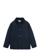 Quilted Anorak With Shirt Collar Quiltet Jakke Navy Mango