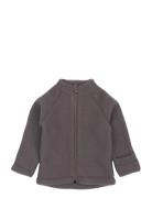 Wool Baby Jacket Outerwear Fleece Outerwear Fleece Jackets Brown Mikk-...