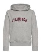 Lucas Logo Organic Cotton Hood Tops Sweatshirts & Hoodies Hoodies Grey...