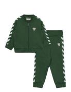 Hmlmini Reg Chevron Set Sets Tracksuits Green Hummel