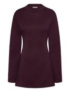 Shaped Longsleeve Dress Kort Kjole Burgundy Monki