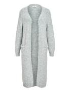 Objmilu Ls Lo Long Knit Cardigan Noos Tops Knitwear Cardigans Grey Obj...