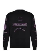 Graphic Long Sleeve Tee Tops T-Langærmet Skjorte Black HAN Kjøbenhavn
