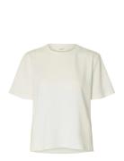 Slftenny Ss Boxy O-Neck Tee Noos Tops T-shirts & Tops Short-sleeved Wh...