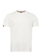 Essential Logo Emb Tee Tops T-Kortærmet Skjorte Cream Superdry