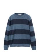 Knit Striped Sweater Tops Knitwear Pullovers Navy Mango