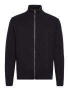 Knitted Zip Cardigan Tops Knitwear Full Zip Jumpers Black Lindbergh