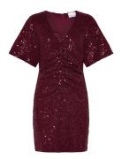 Soli Dress Kort Kjole Burgundy Noella