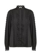 Lr-Isla Solid Tops Blouses Long-sleeved Black Levete Room