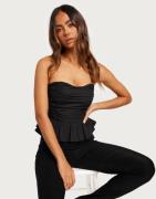 Nelly - Sort - Peplum Bustier Top