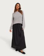 Only - Sort - Onlsuzette Ankel Long Satin Skirt W