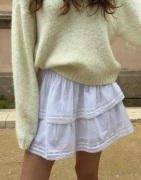 Nelly - Hvid - Lace Detail Frill Skirt