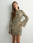 Malina - Beige - Cezanne Low Back Satin Mini dress